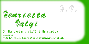 henrietta valyi business card